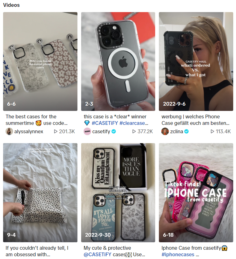 Casetify TikTok collage